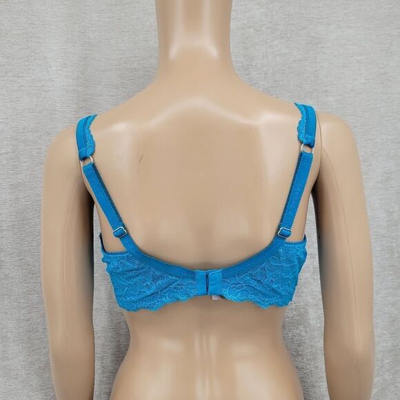 Victoria's Secret Unlined Demi Blue Lace Underwire Bra Women's 38D - Picture 7 of 16